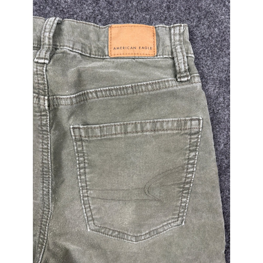 American Eagle Olive Green Corduroy Stretch Straight Leg Pants Womens 000 Reg - Picture 9 of 9
